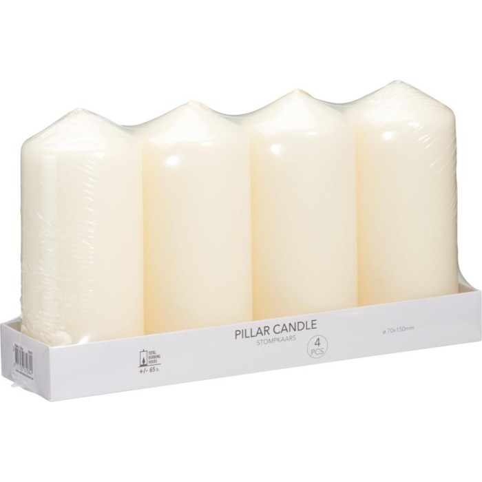 SET 4 CANDELE 7X15CM OFF WHITE